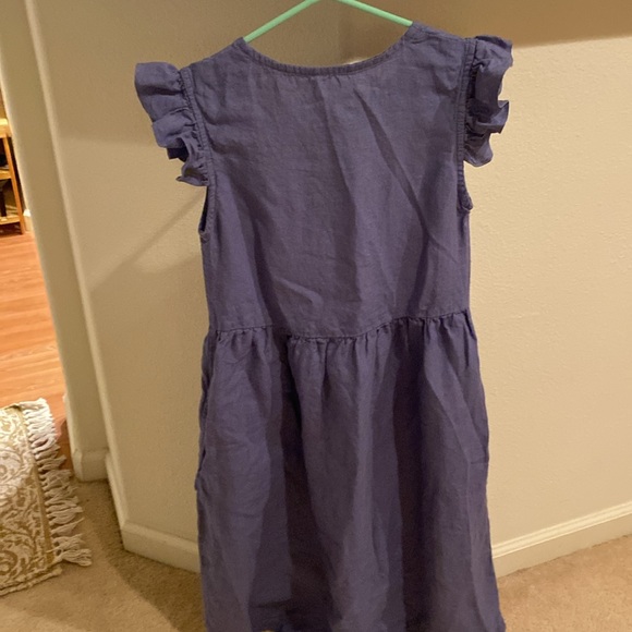 Periwinkle Ruffle Linen Dresss - Picture 4 of 8